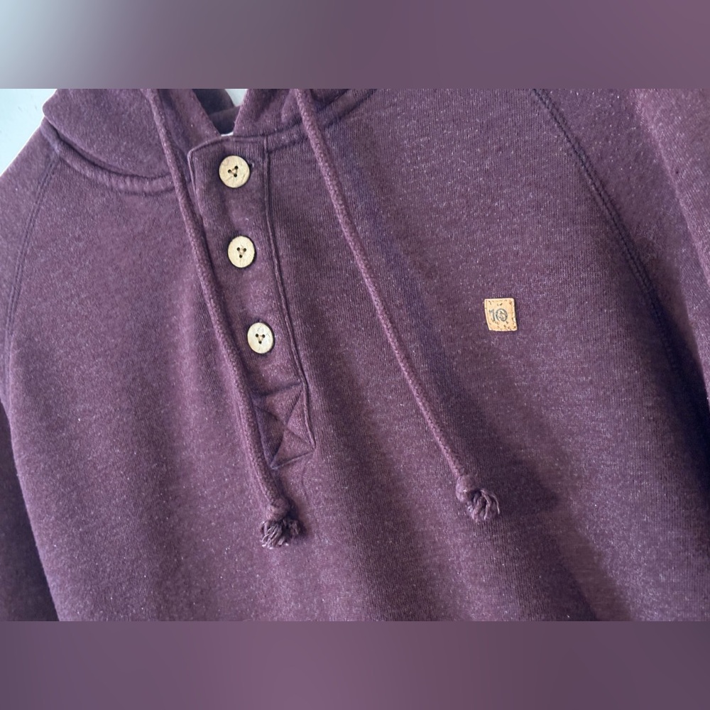 🌸 Tentree Men's Oberon Pullover Maroon Hoodie Size Medium - Picture 2 of 6